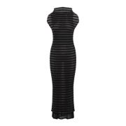 Gestreepte lange jurk van nylon en viscose Jean Paul Gaultier , Black ...