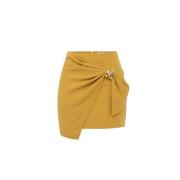 Gele Wikkel Mini Rok met Strik Elisabetta Franchi , Yellow , Dames