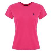 Roze Logo Geborduurd Dames T-shirt Polo Ralph Lauren , Pink , Dames