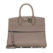 Grijze Studio Tote Tas Salvatore Ferragamo , Beige , Dames