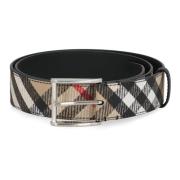 Geruit Patroon Riem Burberry , Multicolor , Heren