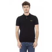 Zwarte Katoenen Heren Trendy Polo Shirt Baldinini , Black , Heren