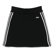 Zwarte Technische Stof Rok met Logo Autry , Black , Dames