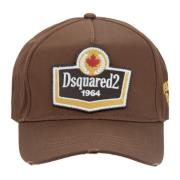 Geborduurde Baseball Cap met Verstelbare Sluiting Dsquared2 , Brown , ...