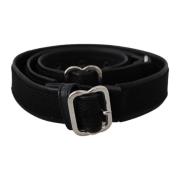 Zwarte leren taille riem met chromen gesp Gianfranco Ferré , Black , D...