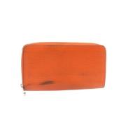 Pre-owned Leather wallets Louis Vuitton Vintage , Orange , Dames