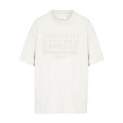 Beige Oversize Katoenen T-shirt met Logo Maison Margiela , Beige , Her...