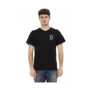 Zwart Katoenen Heren T-shirt Bikkembergs , Black , Heren