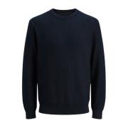 Travis Gebreide Crew Neck Sweater Jack & Jones , Blue , Heren