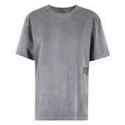 Essentiële Tee met Puff Logo en Bound Neck T by Alexander Wang , Gray ...