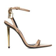 Beige Puntige Neus Spike Hak Sandalen Tom Ford , Beige , Dames