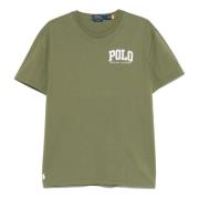 Aangepaste Slim Fit Katoenen T-shirt Polo Ralph Lauren , Green , Heren