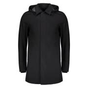 Technische regenjas met elastische manchetten Herno , Black , Heren