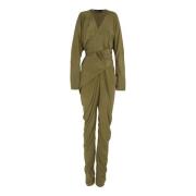 Serp, olijfgroene zijden stretch mono Cortana , Green , Dames