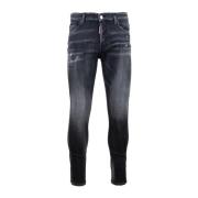 Herenknoopjeans met versleten details Dsquared2 , Gray , Heren