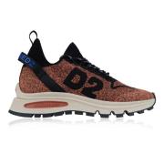 Heren Veters Stof Sneakers Dsquared2 , Orange , Heren