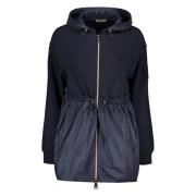 Hooded Vest met Rits en Technische Inzetstukken Herno , Blue , Dames