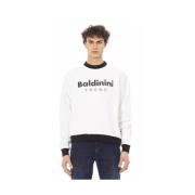 Witte Katoenen Hoodie voor Mannen Baldinini , White , Heren