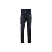 Herenknoop Jeans met Distressed Details Dsquared2 , Black , Heren