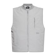 Gewatteerd vest met logo Dolce & Gabbana , Gray , Heren