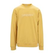 Heren Geborduurde Katoenen Sweater Saint Laurent , Yellow , Heren