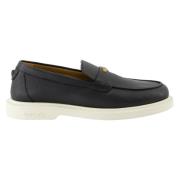 Zwarte korrelige leren loafers Lente-Zomer 2025 Versace , Black , Here...