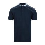 Wit Basic Polo Shirt met Logo Burberry , Blue , Heren