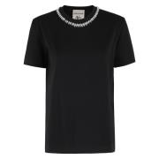 Casual Katoenen T-shirt Semicouture , Black , Dames