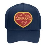 Geborduurde baseballpet met gesp Dsquared2 , Blue , Unisex