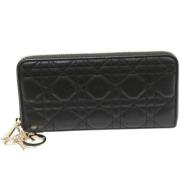 Pre-owned Leather wallets Dior Vintage , Black , Dames