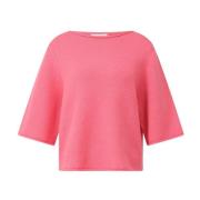 Kasjmier 3/4 Mouw Pullover Allude , Pink , Dames