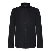 Zwarte Slim Fit Italiaanse Kraag Shirt Dolce & Gabbana , Black , Heren