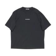 Zwart Stempel Logo T-shirt Acne Studios , Black , Heren