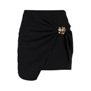 Zwarte Wikkel Mini Rok met Strik Elisabetta Franchi , Black , Dames