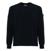 Blauwe Katoenen Trui Raglanmouw Stone Island , Blue , Heren