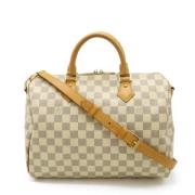 Pre-owned Canvas handbags Louis Vuitton Vintage , White , Dames