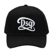 Geëtste baseballpet met gesp sluiting Dsquared2 , Black , Unisex