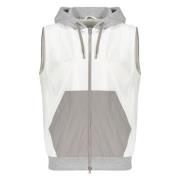 Sportief vest met rits en contrasterende inzetstukken Herno , White , ...