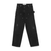 Zwarte Distressed Jeans met Klassieke Stijl Golden Goose , Black , Dam...