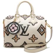 Pre-owned Canvas handbags Louis Vuitton Vintage , White , Dames