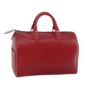 Pre-owned Leather handbags Louis Vuitton Vintage , Red , Dames