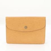 Pre-owned Leather clutches Louis Vuitton Vintage , Beige , Heren