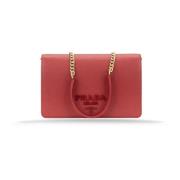 Leren Dames Schoudertas Magnetische Knoop Prada , Red , Dames