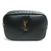 Pre-owned Leather clutches Yves Saint Laurent Vintage , Black , Dames