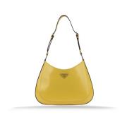 Leren schoudertas voor dames met magnetische sluiting Prada , Yellow ,...