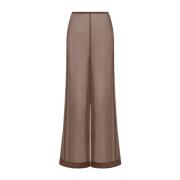 Doorschijnende Crinkle Chiffon Broek Staud , Brown , Dames