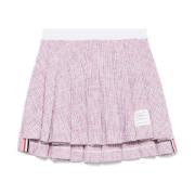 Gestreekte A-Lijn Geplooide Rok Thom Browne , Pink , Dames