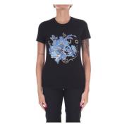 Bloemenprint T-shirt met korte mouwen Liu Jo , Black , Dames