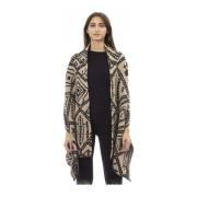 Dubbelzijdige Jacquard Sjaal Alpha Studio , Brown , Dames