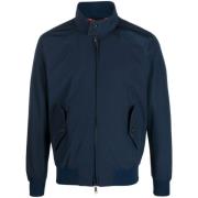 Navy Blue Katoen Blend Jas Baracuta , Blue , Heren